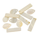 Pack of 12 Mix Oval and Rectangle Shell Charm Beads Jewelry Findings fit Pearl Crystal Jade Gemstone
