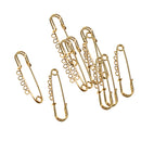 10 Pieces Metal Safety Pins Gold Tone 60mm