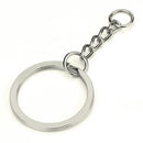 30 Pieces Alloy Split Keyring with Chains 28mm