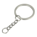 30 Pieces Alloy Split Keyring with Chains 28mm