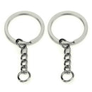 30 Pieces Alloy Split Keyring with Chains 28mm