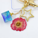 Rose Epoxy Resin Dried Flower Pendants Charms for Jewelry Making DIY Hanging Decoration w/Hole