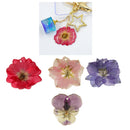 Rose Epoxy Resin Dried Flower Pendants Charms for Jewelry Making DIY Hanging Decoration w/Hole