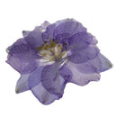 Purple Delphinium Epoxy Resin Dried Flower Pendants Charms for Jewelry Making DIY Hanging Decoration w/Hole