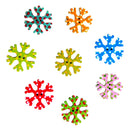 50 Pieces Assorted Snowflake Shape Wood 2 Holes Button for Sewing Craft