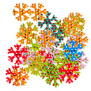 50 Pieces Assorted Snowflake Shape Wood 2 Holes Button for Sewing Craft