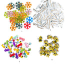 50 Pieces Assorted Snowflake Shape Wood 2 Holes Button for Sewing Craft