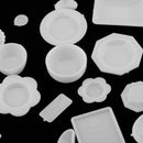 33 Pieces Dollhouse Miniatures Tableware Plastic Food Containers DIY