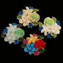 20 Pieces Flower Resin Flatback Cabochon for DIY Jewelry Phone Case Decoration