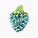 10 Pieces Half Hole Strawberry Shape Clay Rhinestone Embellishment for DIY Hair Accessories Craft