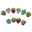 10 Pieces Half Hole Strawberry Shape Clay Rhinestone Embellishment for DIY Hair Accessories Craft