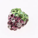 10 Pieces Half Hole Strawberry Shape Clay Rhinestone Embellishment for DIY Hair Accessories Craft