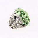 10 Pieces Half Hole Strawberry Shape Clay Rhinestone Embellishment for DIY Hair Accessories Craft