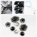 8 Pieces Metal Black Crystal Pendant Charms Findings for DIY Hair Accessories Jewelry Making Crafts