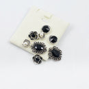 8 Pieces Metal Black Crystal Pendant Charms Findings for DIY Hair Accessories Jewelry Making Crafts
