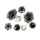 8 Pieces Metal Black Crystal Pendant Charms Findings for DIY Hair Accessories Jewelry Making Crafts