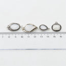 8 Pieces Metal Crystal Pendant Charms Findings w/Ring for DIY Hair Accessories Jewelry Making Crafts