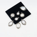 8 Pieces Metal Crystal Pendant Charms Findings w/Ring for DIY Hair Accessories Jewelry Making Crafts