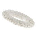1 Yard Pearl Glass Beaded Lace Trims Applique Ribbon Sewing Craft wedding Dress Decoration