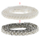 1 Yard Pearl Glass Beaded Lace Trims Applique Ribbon Sewing Craft wedding Dress Decoration