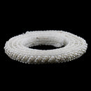 1 Yard Pearl Glass Beaded Lace Trims Applique Ribbon Sewing Craft wedding Dress Decoration