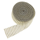 8-Row 5 Yards Rhinestone Chain Ribbon Trim Bridal Dress Applique Gold 4cm
