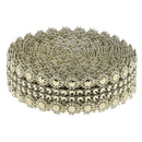 5 Yards Flower Rhinestone Chain Ribbon Trim Bridal Dress Applique Gold 27mm