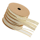 5 Roll Mixed Christmas Ribbon Glitter Mesh Wired Ribbon Bakers Twine For Gift Wrapping Decoration DIY Card Craft