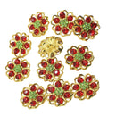 10 Piece Colorful Flower Rhinestone Shank Buttons for Sewing Crafting 25mm