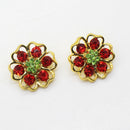 10 Piece Colorful Flower Rhinestone Shank Buttons for Sewing Crafting 25mm