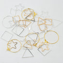 36 Pieces Silver & Gold Trendy Geometric Simple Earring Finding Charms Craft