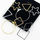 36 Pieces Silver & Gold Trendy Geometric Simple Earring Finding Charms Craft