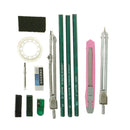 15 Piece/set Drawing Tools Kit Drafting Template Ruler Pencils Office Supplies