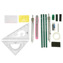 15 Piece/set Drawing Tools Kit Drafting Template Ruler Pencils Office Supplies