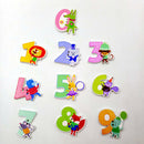 50 Pieces Lovely Cartoon Number & Animal 2 Holes Wooden Buttons DIY Craft