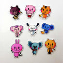 50 Pieces Assorted Animal Shaped Wooden Buttons Flat Embellishments for Sewing Crafting