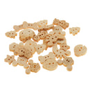 100 Pieces Wood Buttons 2 Hole Mixed Buttons Animal Buttons for DIY Sewing Craft