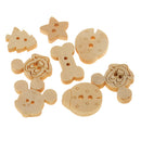 100 Pieces Wood Buttons 2 Hole Mixed Buttons Animal Buttons for DIY Sewing Craft