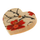 100 Pieces Heart Shape 2 Holes Wood Sewing Buttons for DIY Sewing Scrapbooking Craft