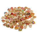 100 Pieces Heart Shape 2 Holes Wood Sewing Buttons for DIY Sewing Scrapbooking Craft