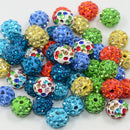 50 Pieces Mixed Color Round Clay Crystal Ball Spacer Beads for Jewelry Making Beading Crafts 10mm