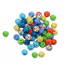 50 Pieces Mixed Color Round Clay Crystal Ball Spacer Beads for Jewelry Making Beading Crafts 10mm