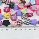 50 Pieces Colorful Flatback Fabric Covered Button Scrapbooking for DIY Craft