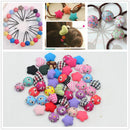 50 Pieces Colorful Flatback Fabric Covered Button Scrapbooking for DIY Craft