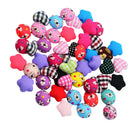 50 Pieces Colorful Flatback Fabric Covered Button Scrapbooking for DIY Craft