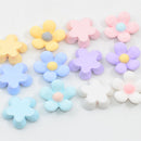 20 Pieces Resin Candy Color Flowers Flatback Scrapbooking DIY for Headwear Craft