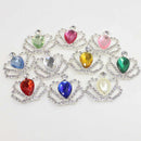 10 Pieces Crown Crystal Flatback Buttons Embellishment for Wedding Crafts DIY Kids Hair Accessories Multicolor