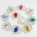 10 Pieces Crown Crystal Flatback Buttons Embellishment for Wedding Crafts DIY Kids Hair Accessories Multicolor