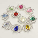 10 Pieces Crown Crystal Flatback Buttons Embellishment for Wedding Crafts DIY Kids Hair Accessories Multicolor
