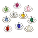 10 Pieces Crown Crystal Flatback Buttons Embellishment for Wedding Crafts DIY Kids Hair Accessories Multicolor